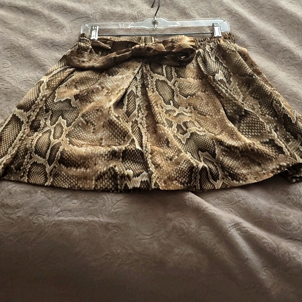 Zara Silky Snakeskin Shorts